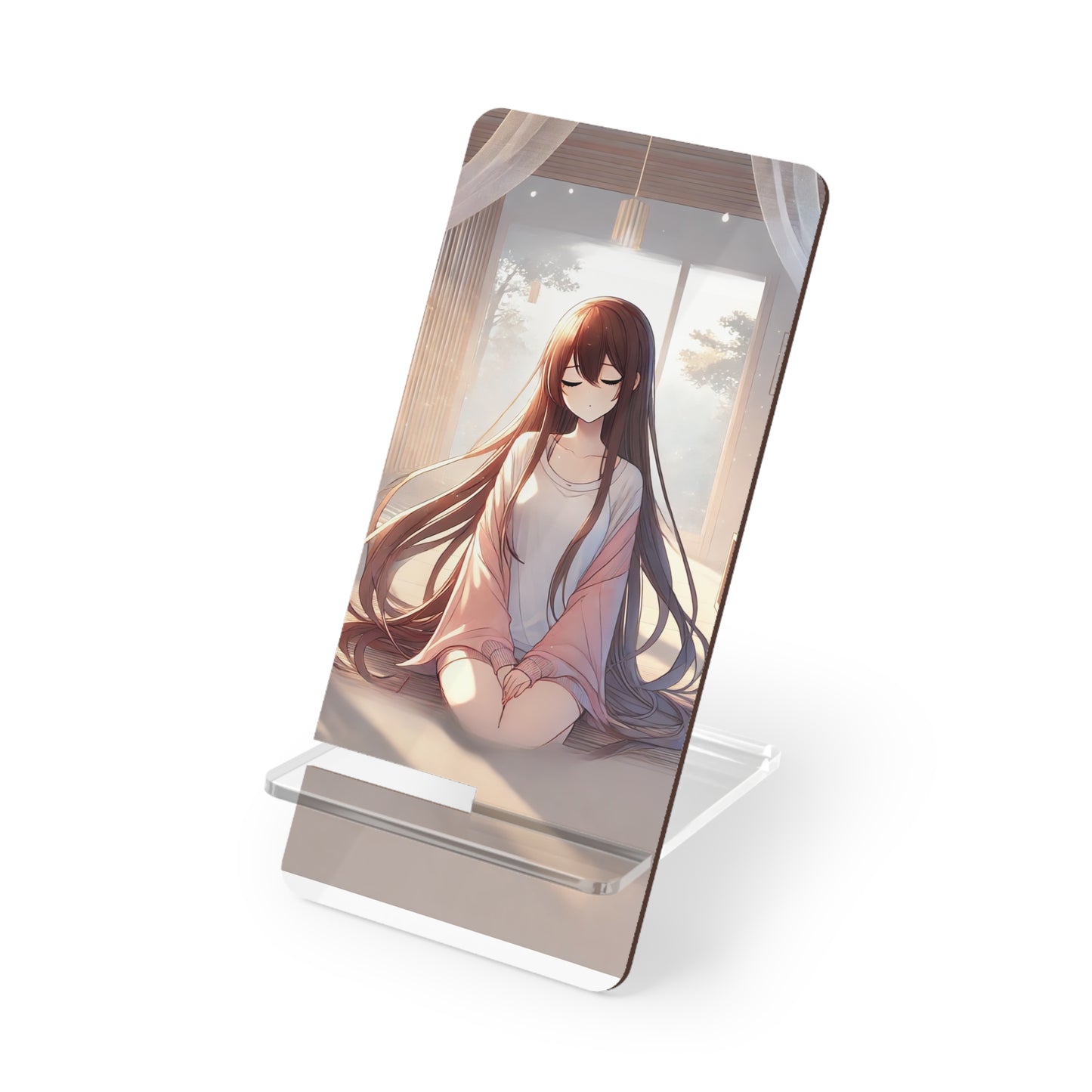 Elegant Anime-Inspired Mobile Display Stand for Smartphones